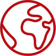 Red icon of the earth