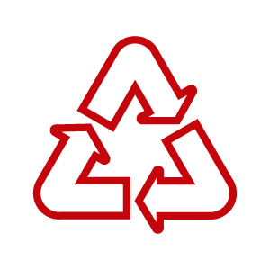 Red recycling icon