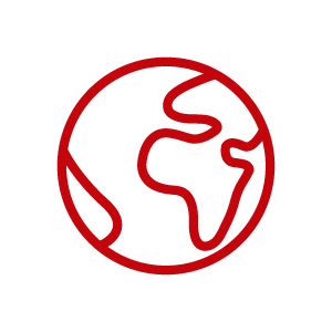 Red icon of the earth